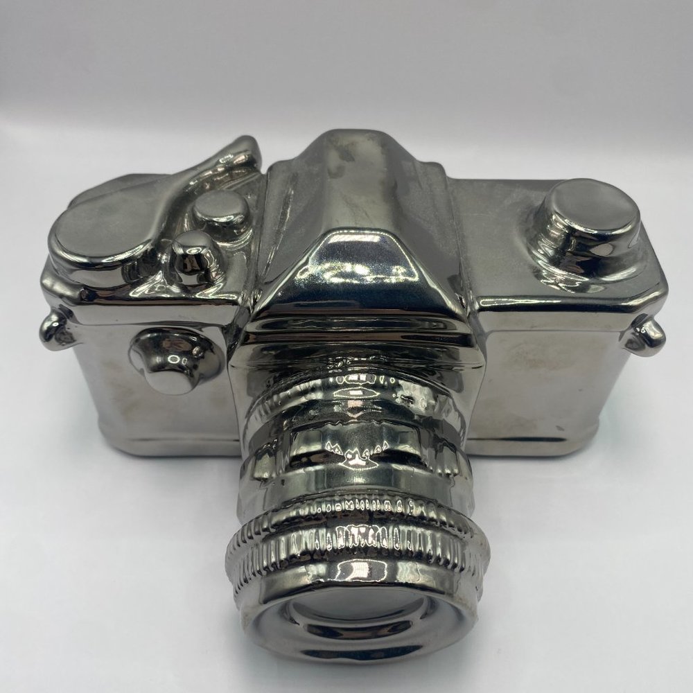 Ceramic Silver Chrome Camera Figurine Sculpture Home Decor - Picture 6 of 6
